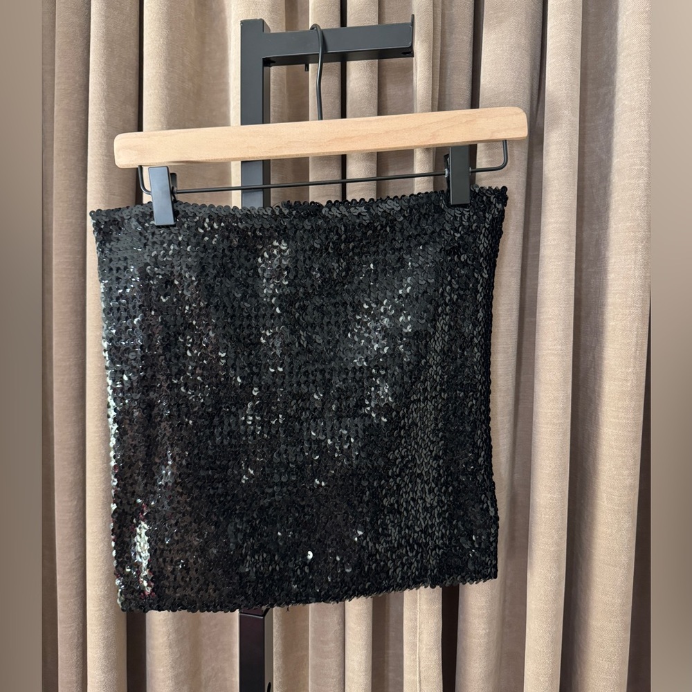 super stretchy black sequin tube skirt (or top)